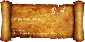 Brachna Alex névjegykártya